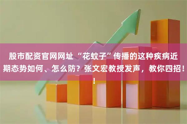 股市配资官网网址 “花蚊子”传播的这种疾病近期态势如何、怎么防？张文宏教授发声，教你四招！